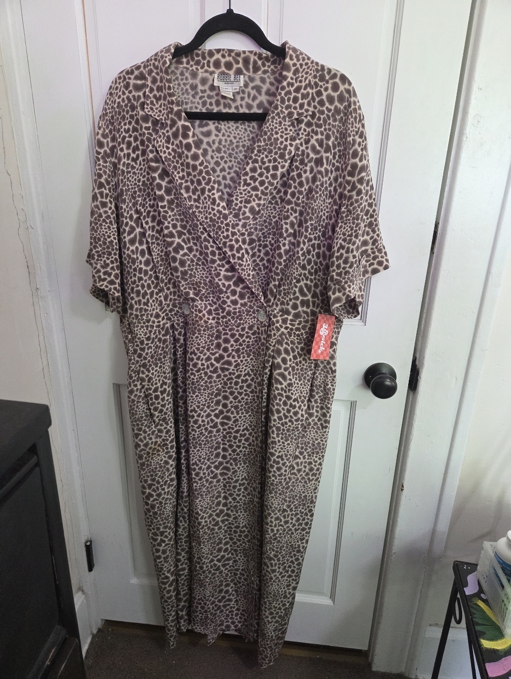 Robbie Bee Silk Giraffe Print Midi Dress